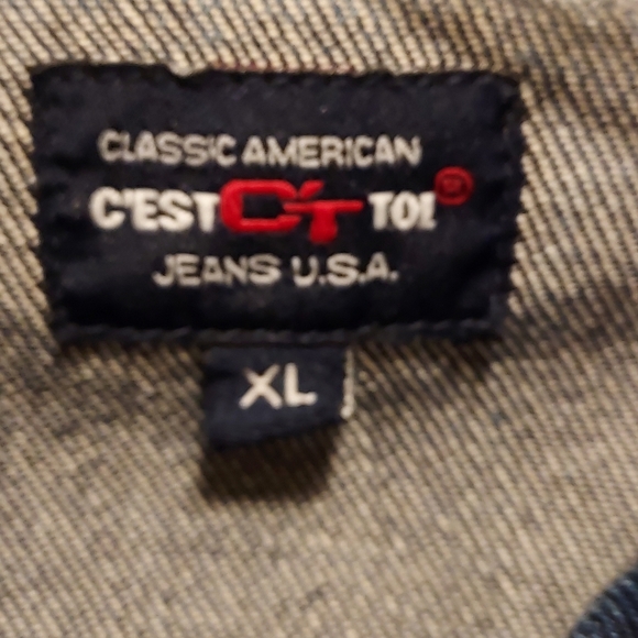 Classic American C'EST C'T TOI Jeans USA 🇺🇸 XL Dark Denim Jean Jacket vintage - Picture 4 of 12